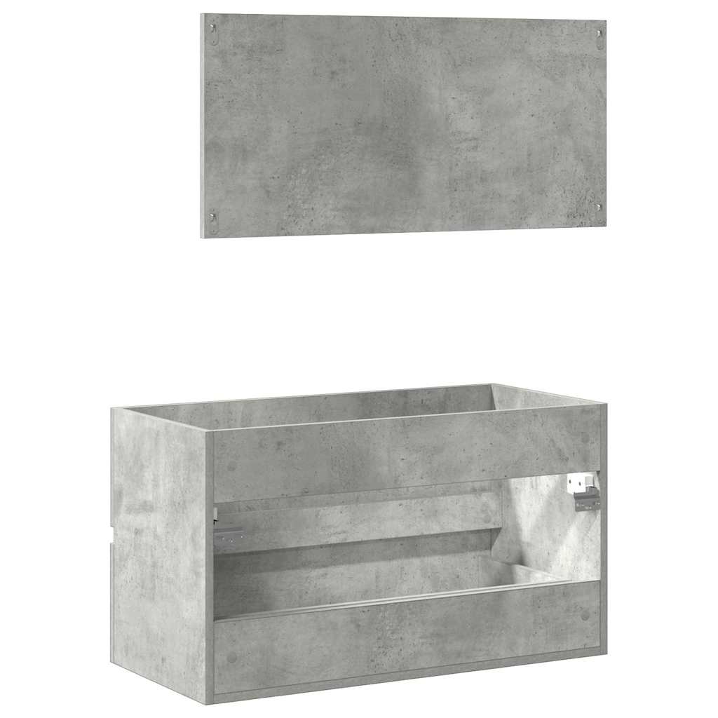Armoire de bain avec miroir gris béton bois d'ingénierie Ensembles de mobilier pour salles de bains vidaXL