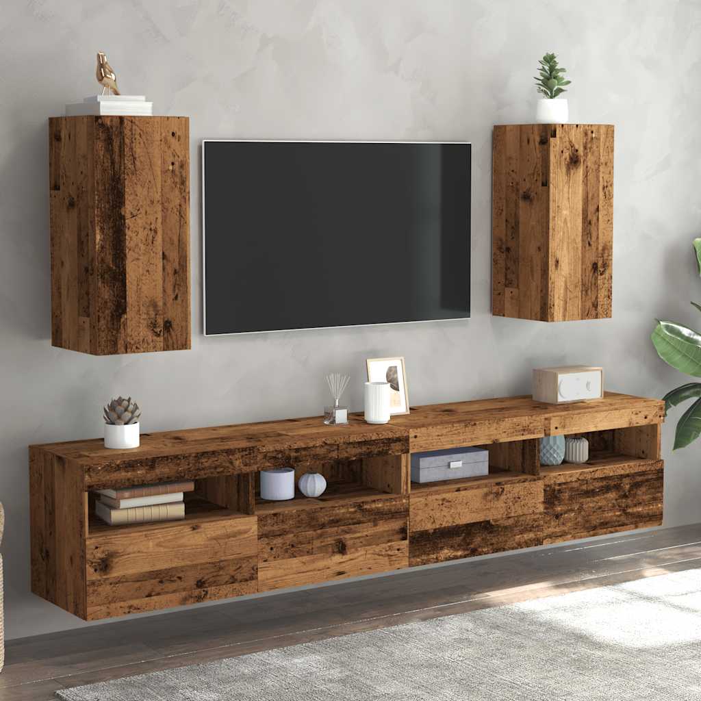 Meubles TV 2 pcs vieux bois 30,5x30x60 cm bois d'ingénierie - XIOS