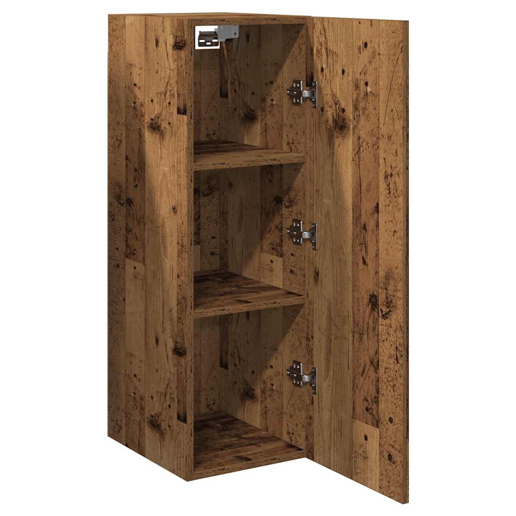 Meuble mural vieux bois 30,5x30x90 cm bois d'ingénierie - XIOS