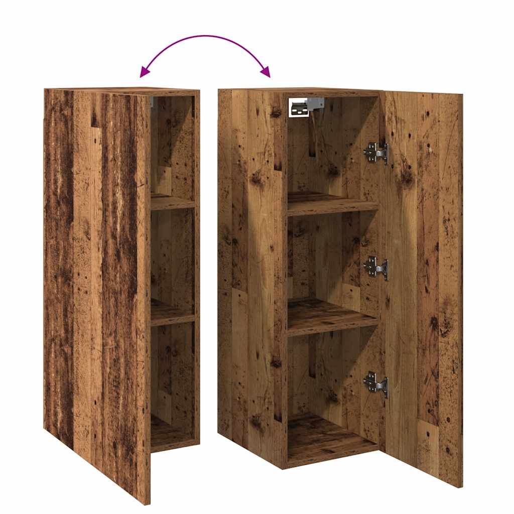 Meuble mural vieux bois 30,5x30x90 cm bois d'ingénierie - XIOS