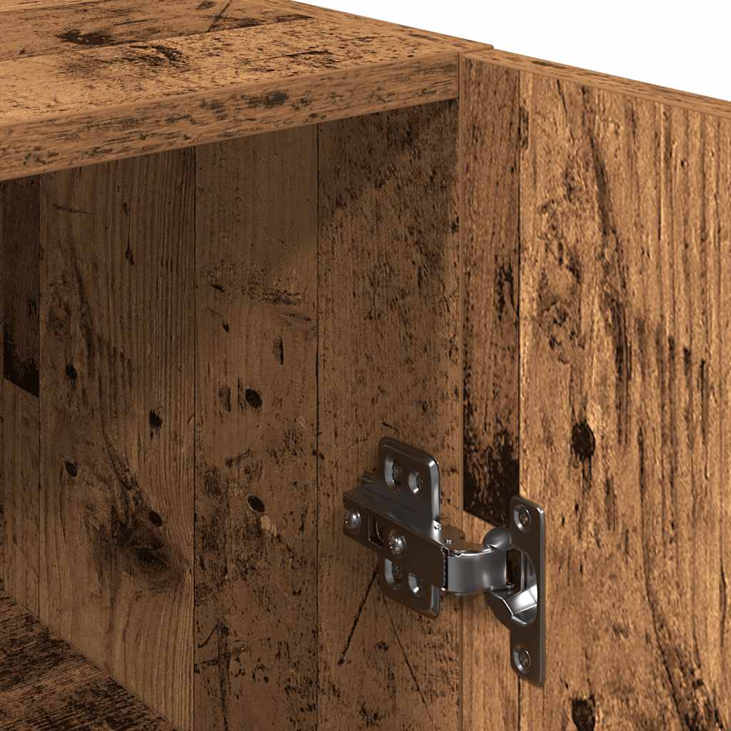 Meuble mural vieux bois 30,5x30x90 cm bois d'ingénierie - XIOS