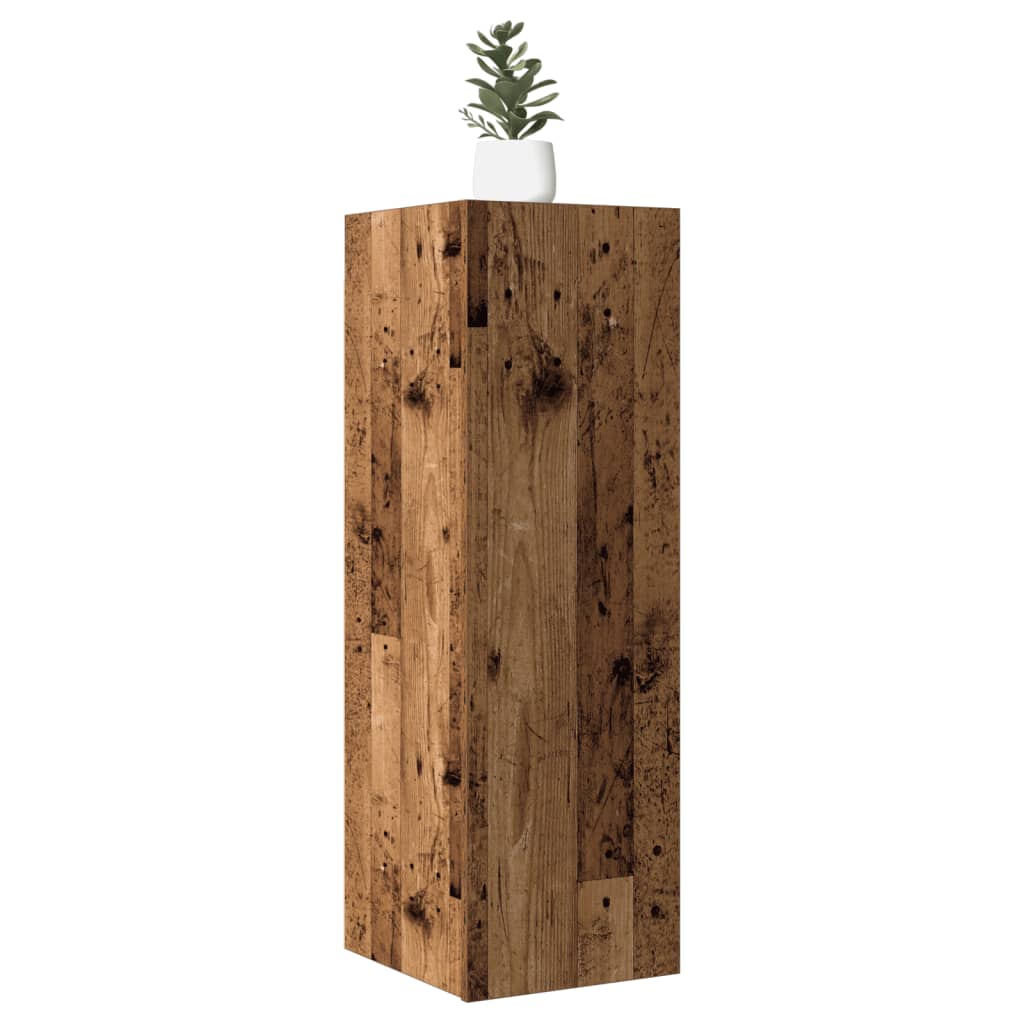 Meuble mural vieux bois 30,5x30x90 cm bois d'ingénierie - XIOS