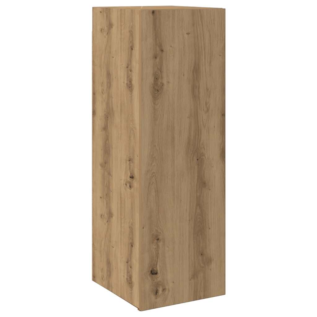 Meuble TV chêne artisanal 30,5x30x90 cm bois d'ingénierie - XIOS