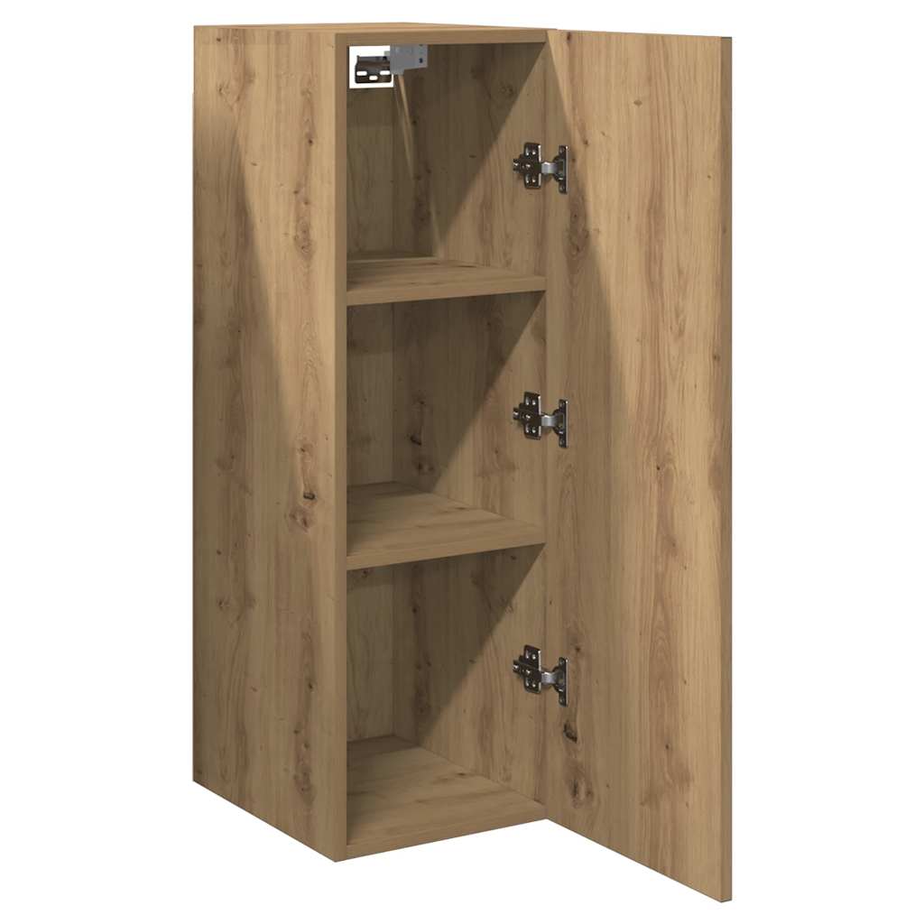 Meuble TV chêne artisanal 30,5x30x90 cm bois d'ingénierie - XIOS