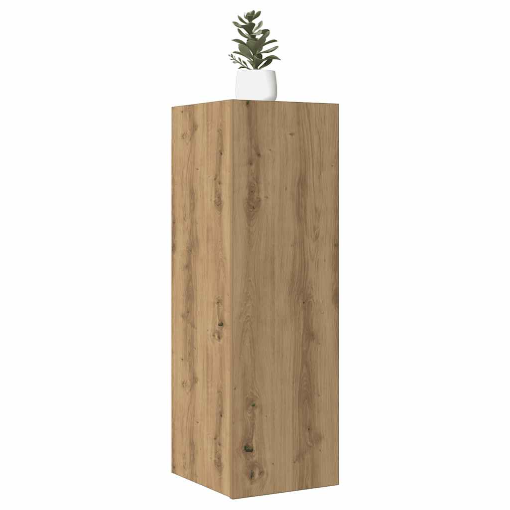 Meuble TV chêne artisanal 30,5x30x90 cm bois d'ingénierie - XIOS
