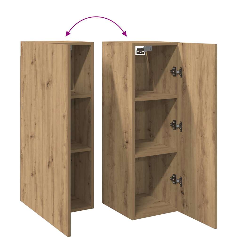 Meubles TV 2 pcs chêne artisanal 30,5x30x90cm bois d'ingénierie - XIOS