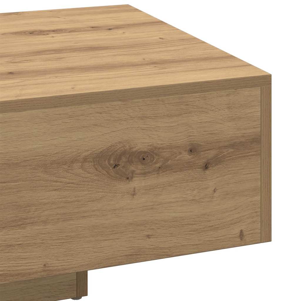 Table basse chêne artisanal 85x55x31 cm bois d'ingénierie - XIOS