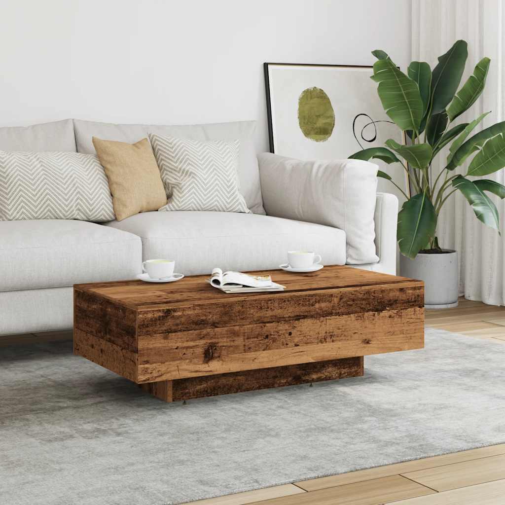 Table basse vieux bois 100x49,5x31 cm bois d'ingénierie - XIOS