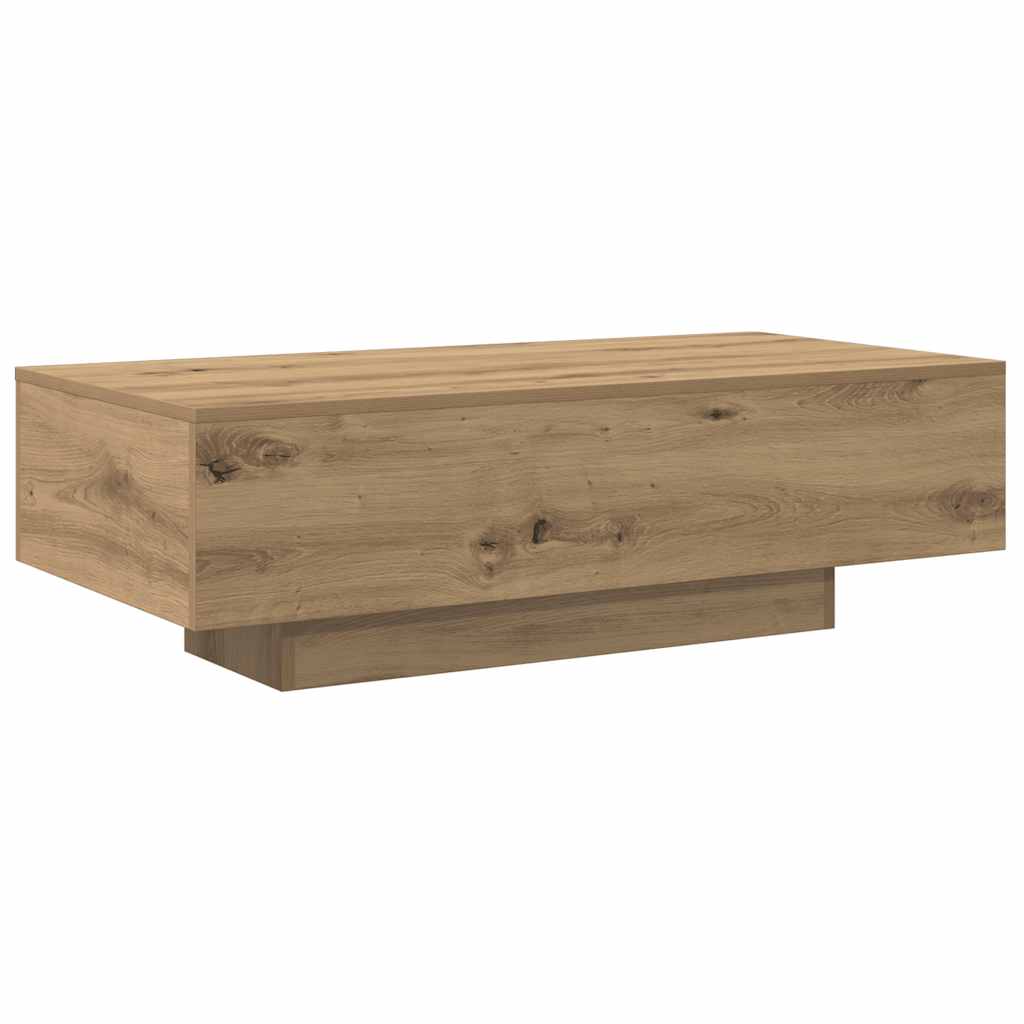 Table basse chêne artisanal 100x49,5x31 cm bois d'ingénierie - XIOS