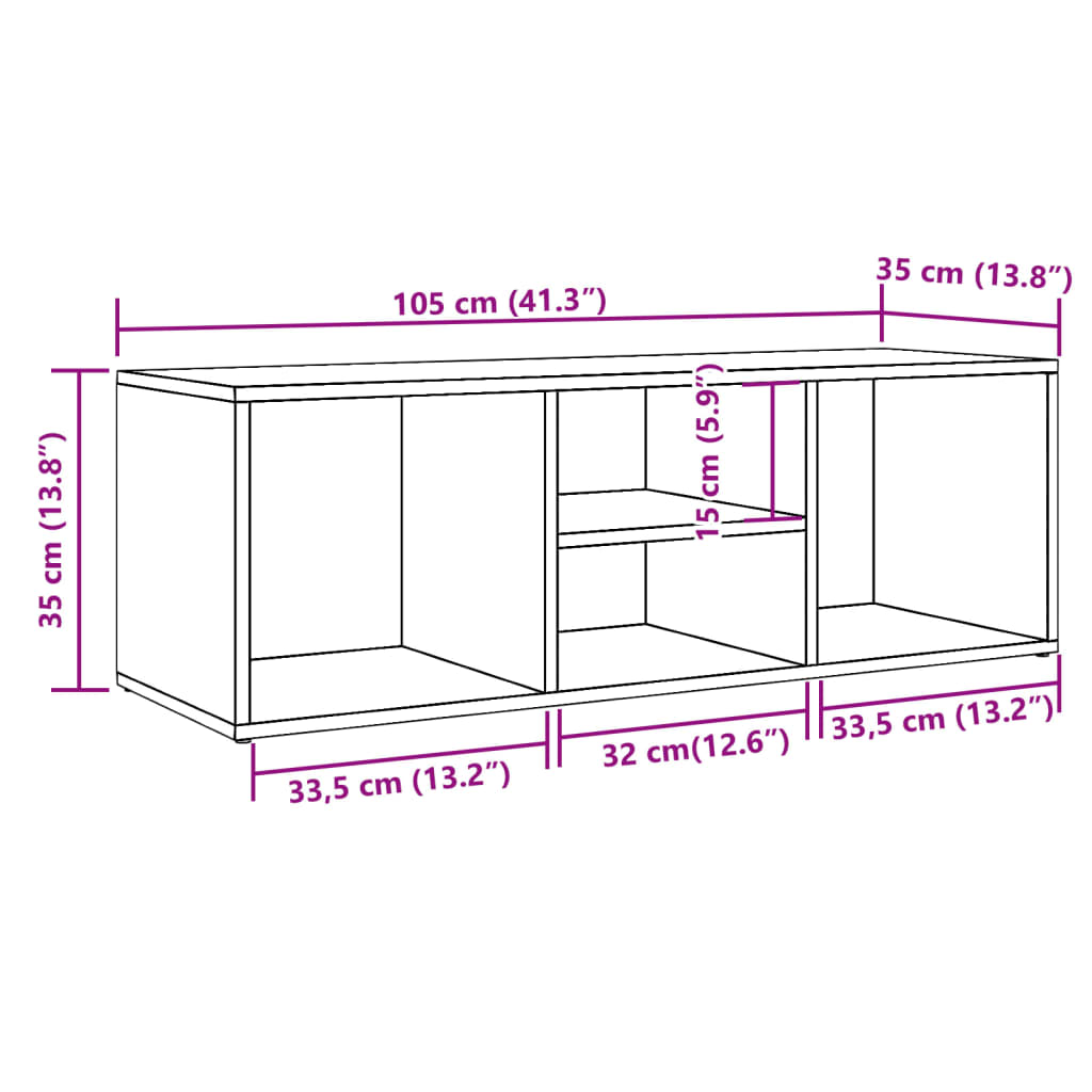 Banc de rangement à chaussures vieux bois 105x35x35 cm - XIOS