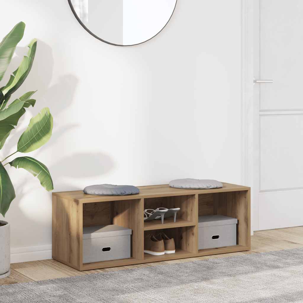 Banc de rangement à chaussures chêne artisanal 105x35x35 cm - XIOS