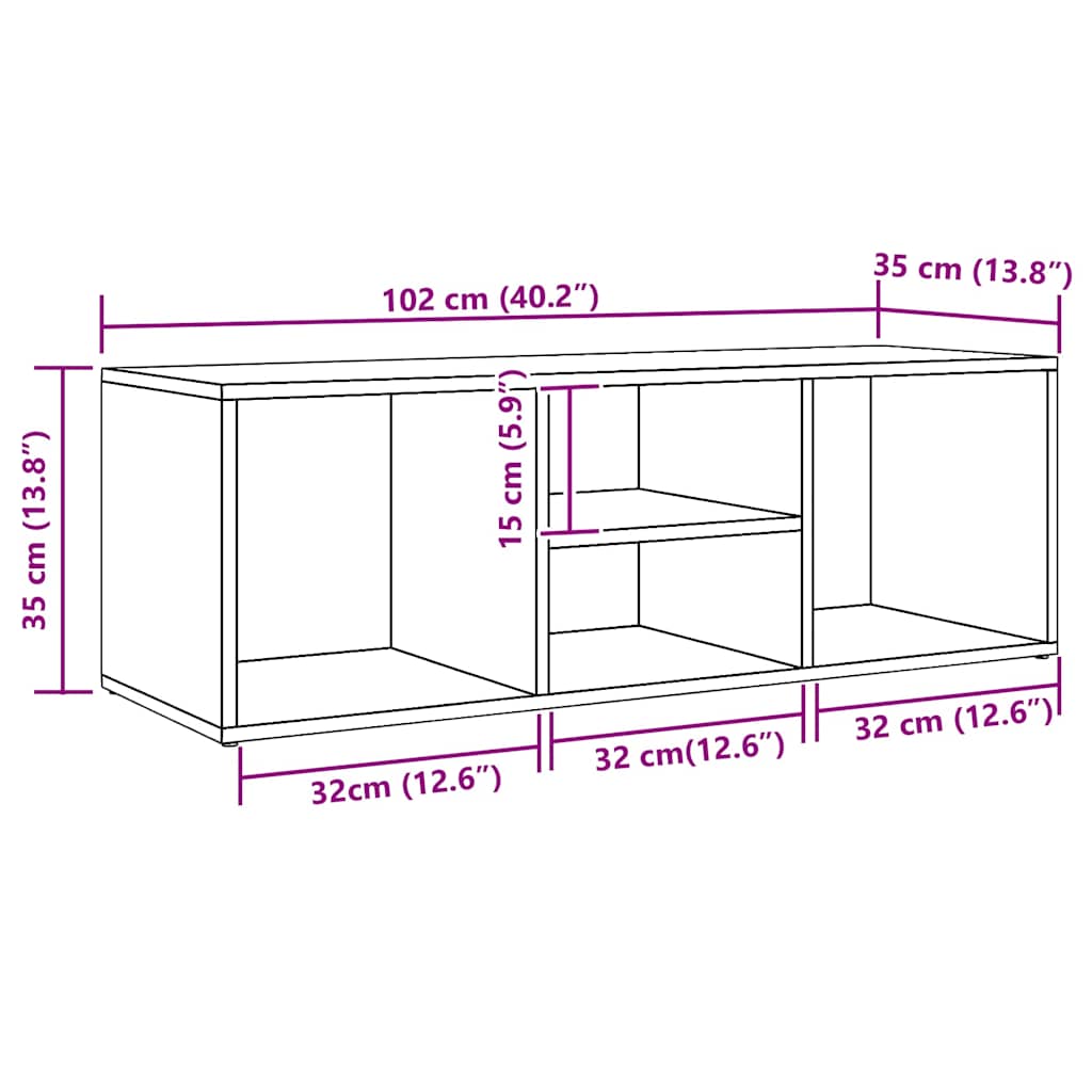 Banc de rangement à chaussures chêne artisanal 105x35x35 cm - XIOS