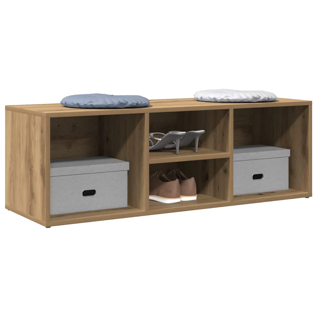 Banc de rangement à chaussures chêne artisanal 105x35x35 cm - XIOS