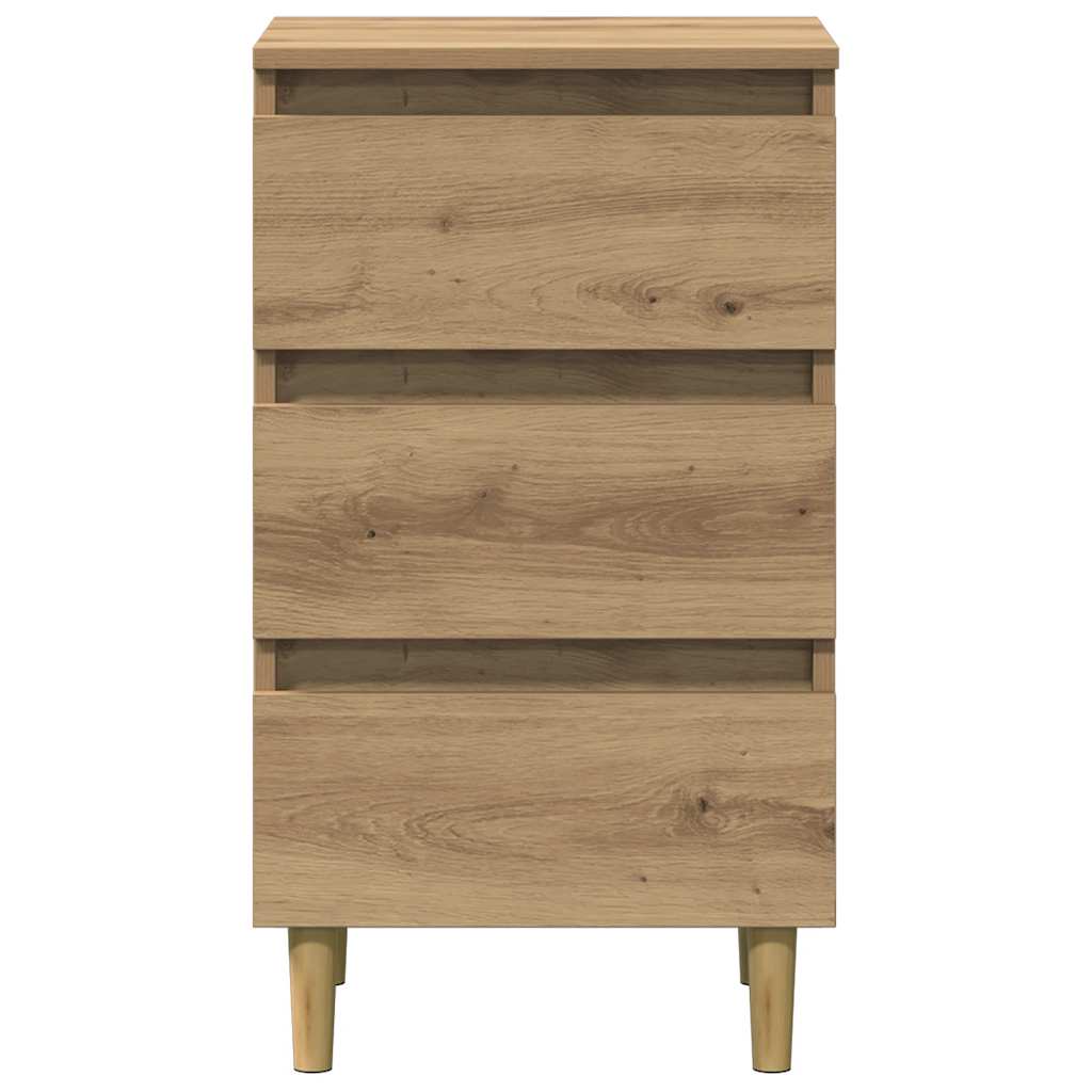 Table de chevet chêne artisanal 40x35x69 cm bois d’ingénierie - XIOS