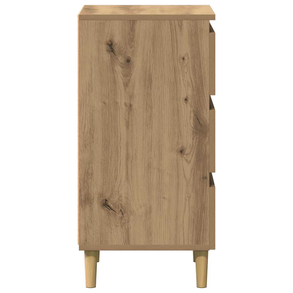 Table de chevet chêne artisanal 40x35x69 cm bois d’ingénierie - XIOS