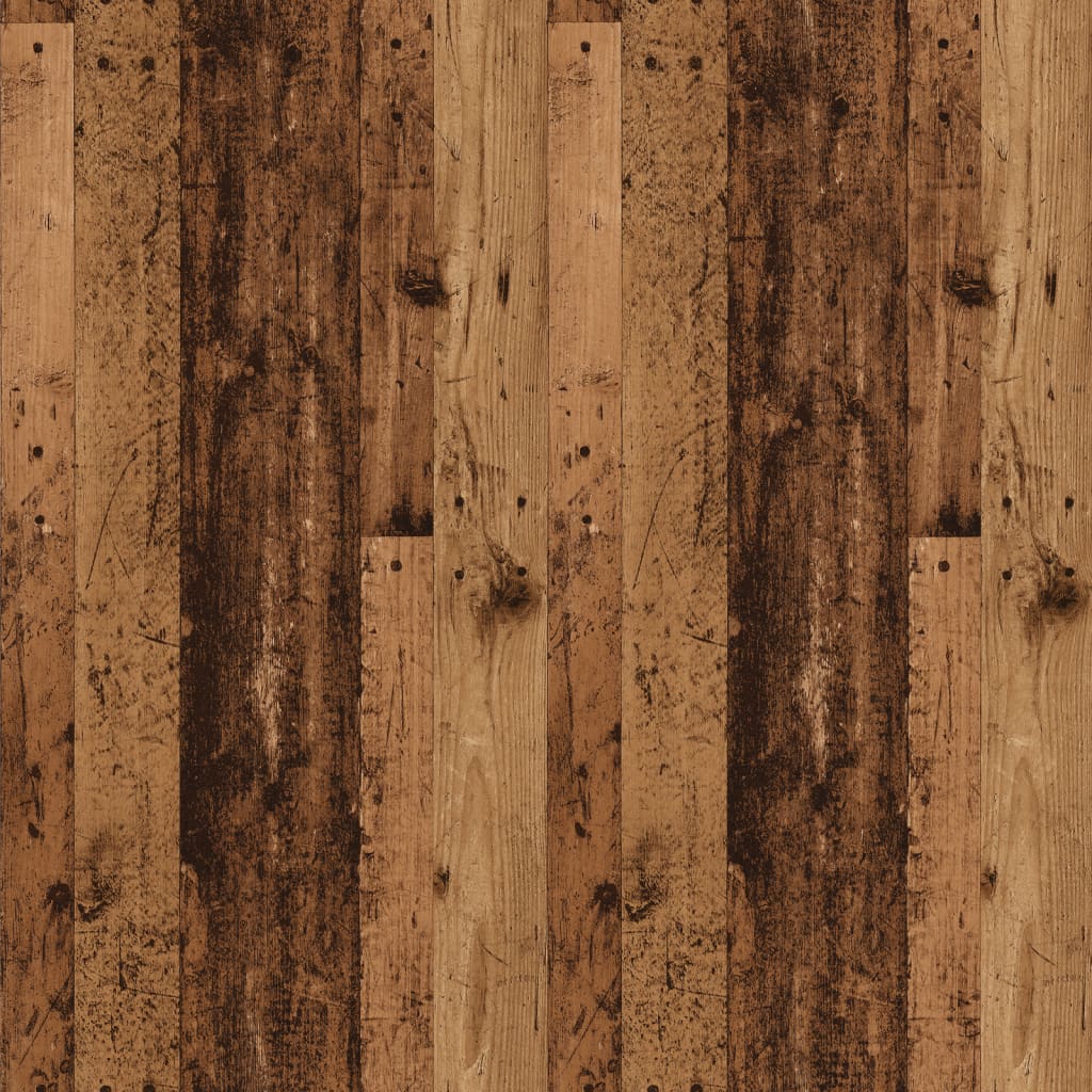 Table de chevet avec pieds en métal vieux bois 40x35x69 cm