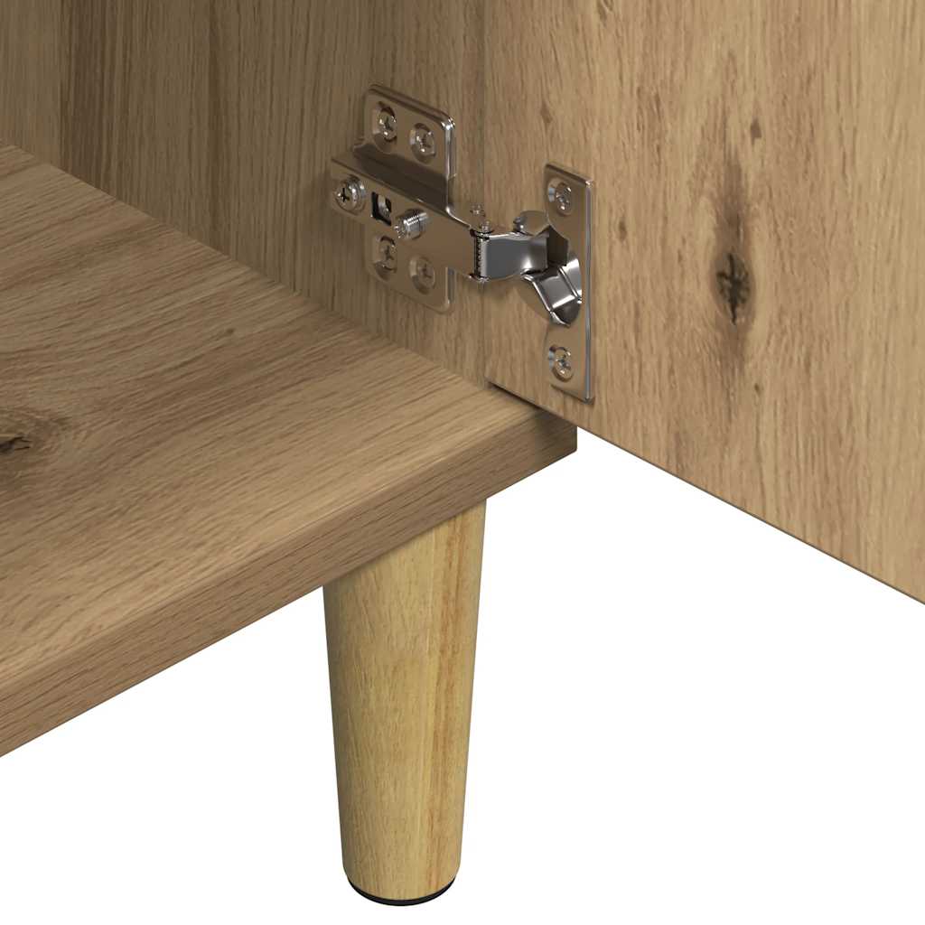 Meuble TV chêne artisanal 102x35x50 cm bois d'ingénierie - XIOS