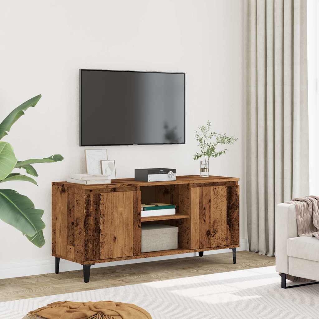 Meuble TV vieux bois 102x35x50 cm bois d'ingénierie - XIOS