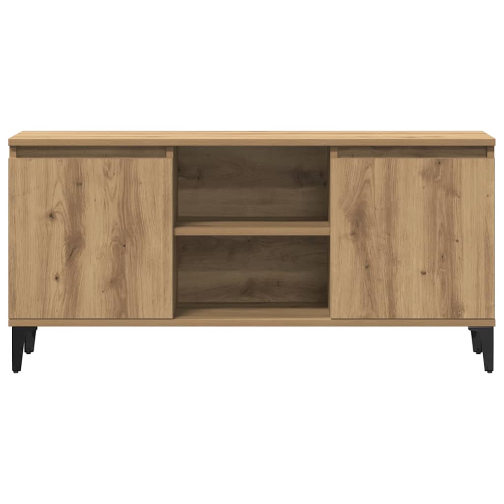 Meuble TV chêne artisanal 102x35x50 cm bois d'ingénierie - XIOS