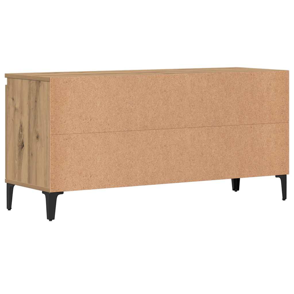 Meuble TV chêne artisanal 102x35x50 cm bois d'ingénierie - XIOS
