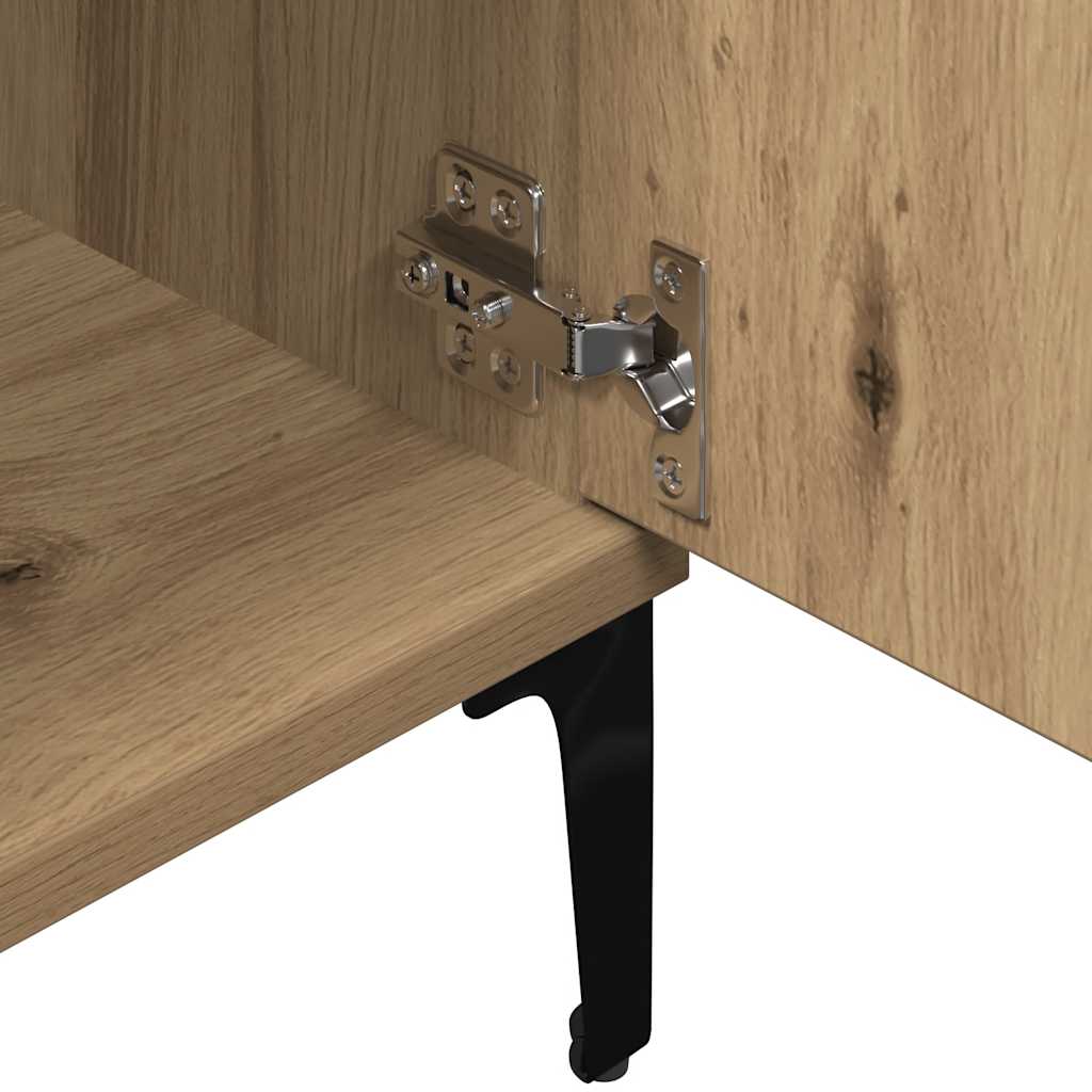 Meuble TV chêne artisanal 102x35x50 cm bois d'ingénierie - XIOS