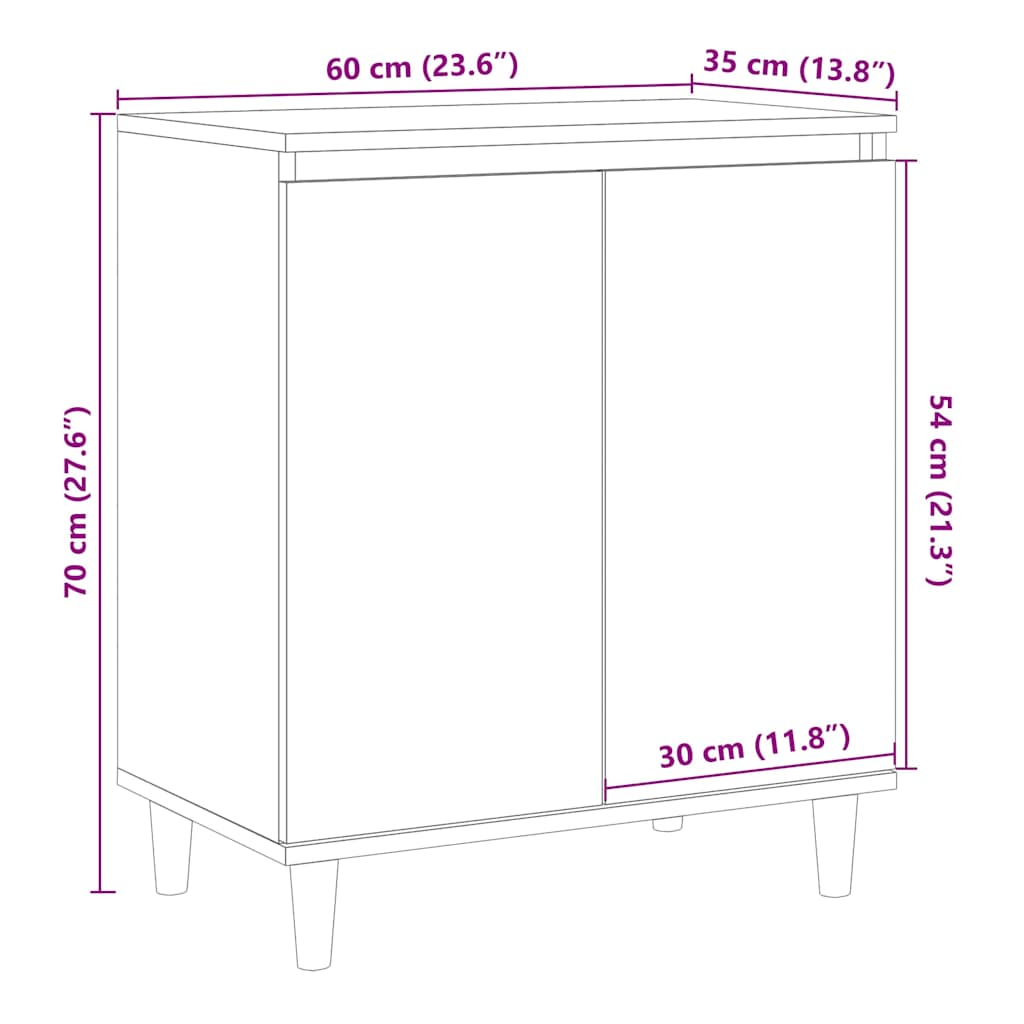 Buffet vieux bois 60x35x70 cm bois d'ingénierie - XIOS