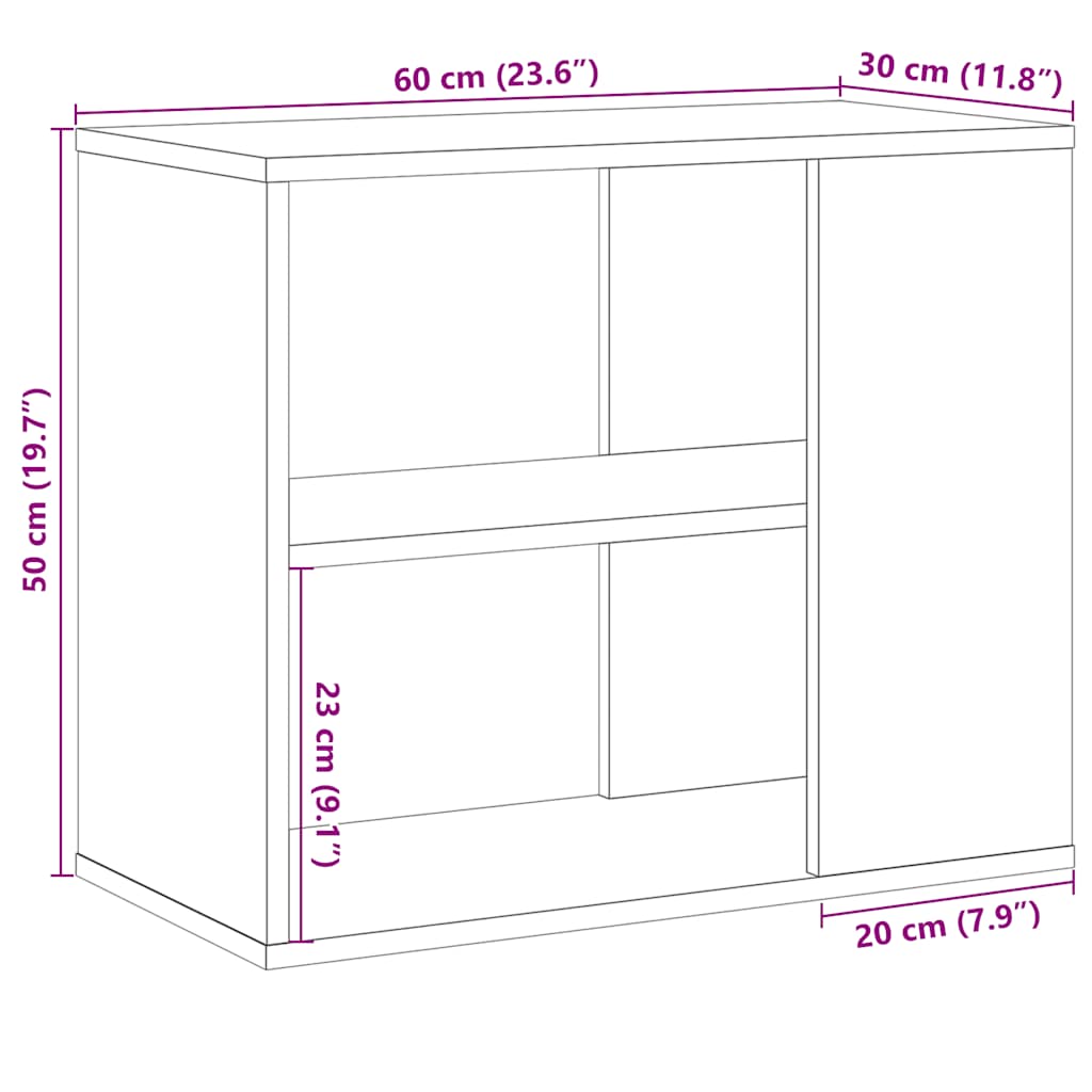 Armoire latérale chêne artisanal 60x30x50 cm bois d'ingénierie - XIOS