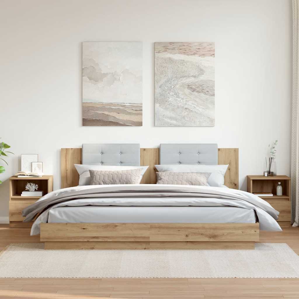 Tables chevet 2 pcs chêne artisanal 40x40x50 cm bois ingénierie