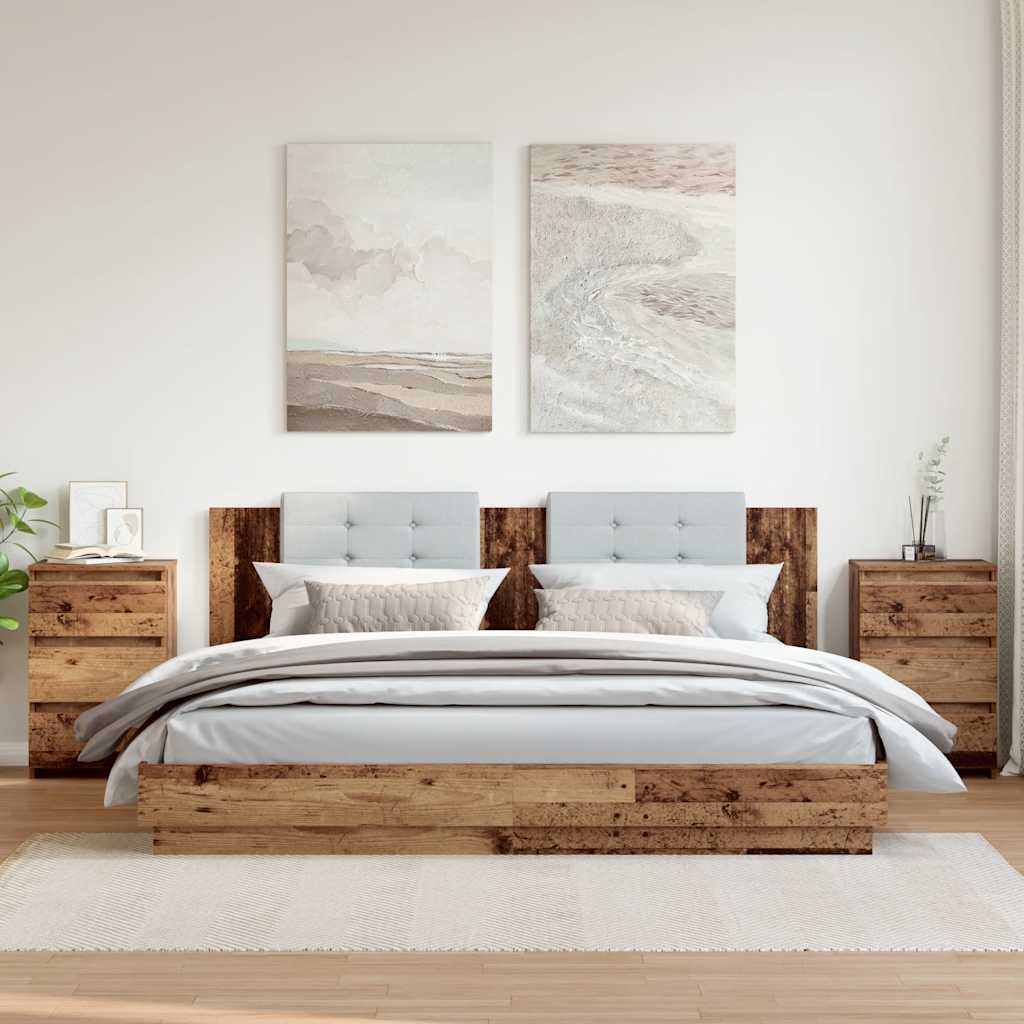 Tables de chevet 2 pcs vieux bois 40x35x62,5 cm bois ingénierie - XIOS