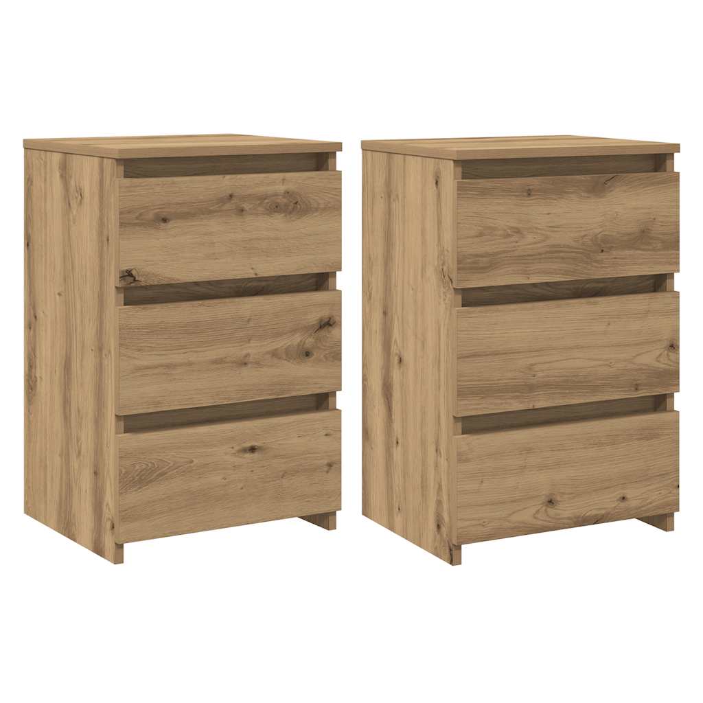 Tables de chevet 2 pcs chêne artisanal bois d'ingénierie Tables de chevet vidaXL