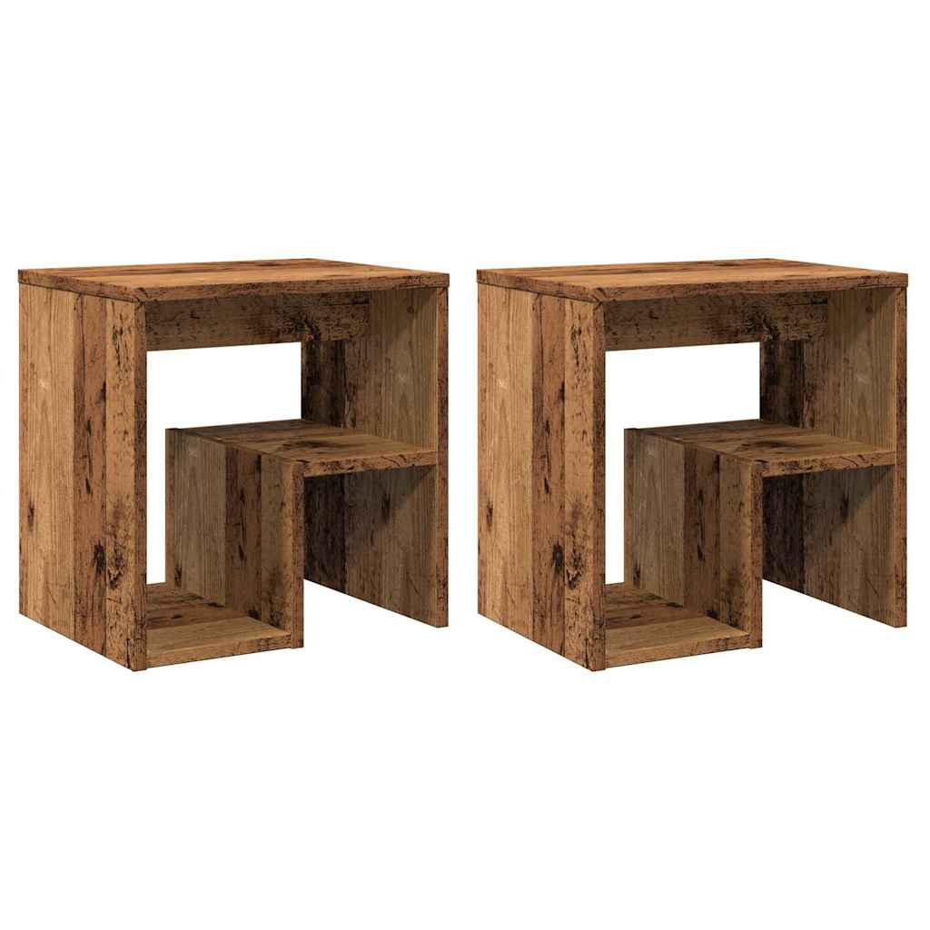 Tables de chevet 2 pcs vieux bois 40x30x40 cm bois d'ingénierie - XIOS