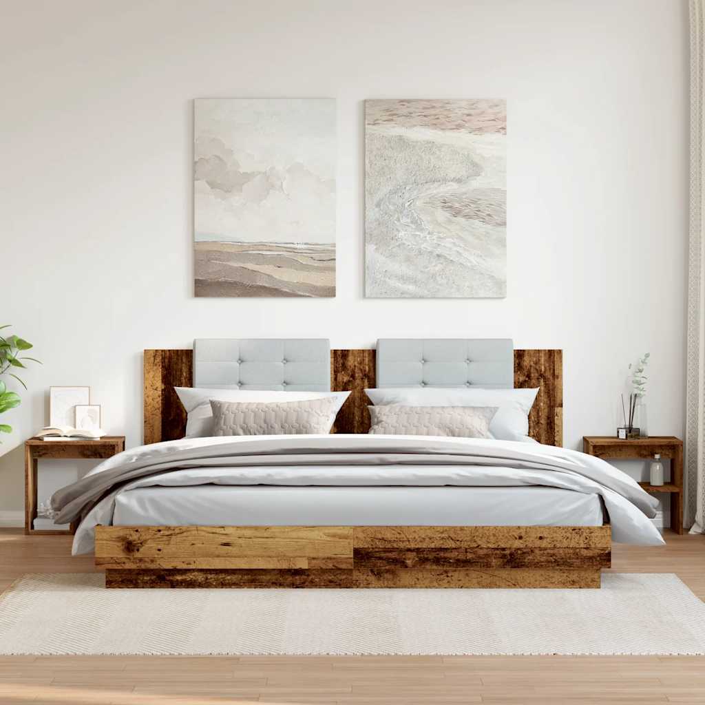 Tables de chevet 2 pcs vieux bois 40x30x40 cm bois d'ingénierie - XIOS