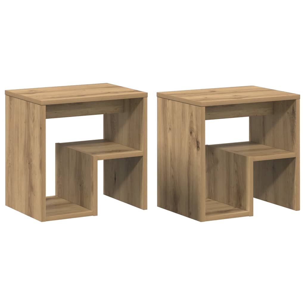 Tables de chevet 2 pcs chêne artisanal bois d'ingénierie - XIOS