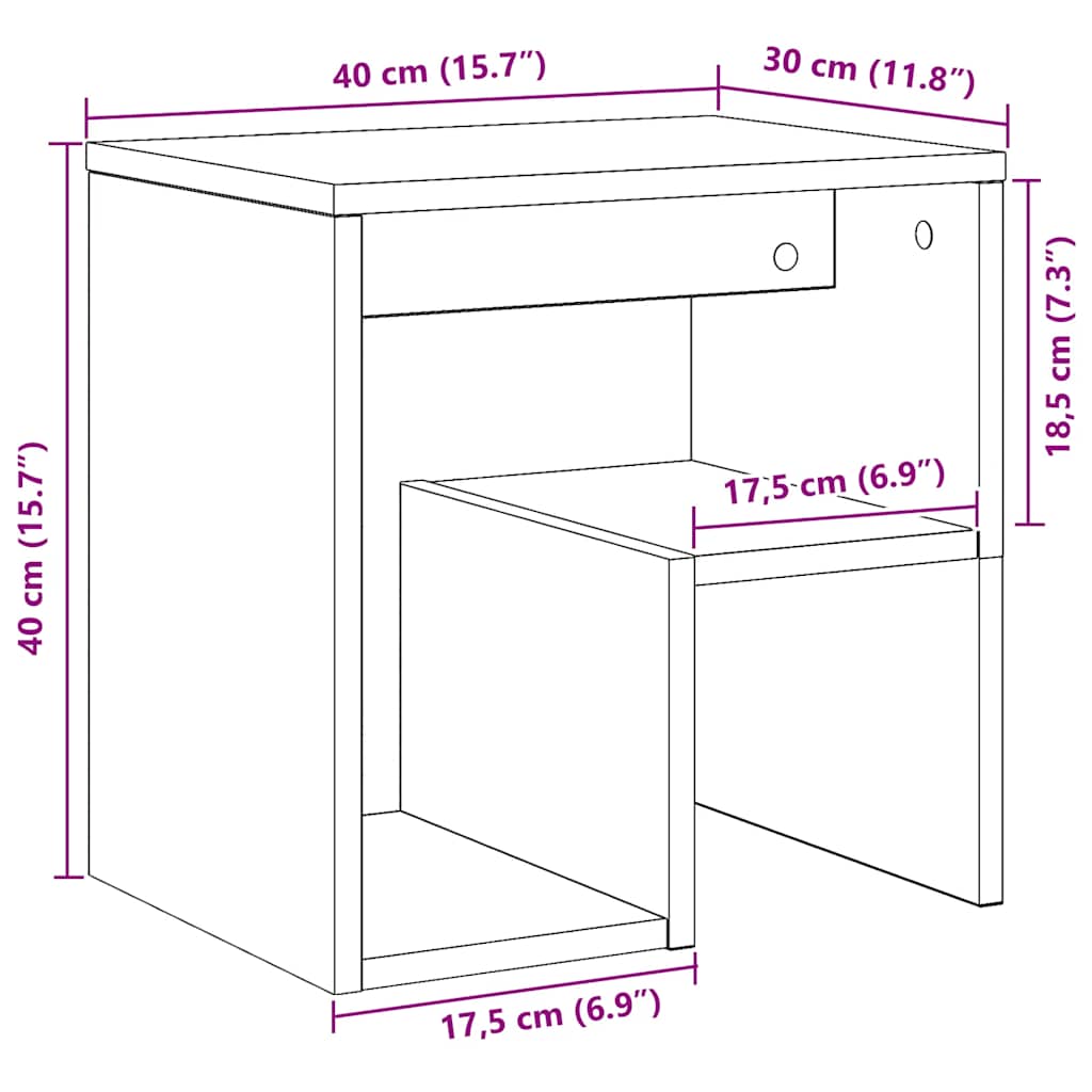 Tables de chevet 2 pcs chêne artisanal bois d'ingénierie - XIOS