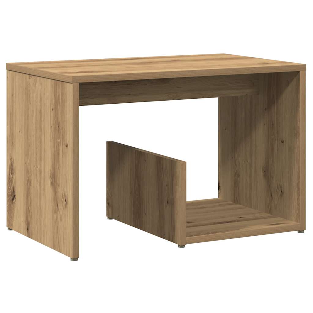 Table d'appoint chêne artisanal 59x36x38 cm bois d'ingénierie - XIOS