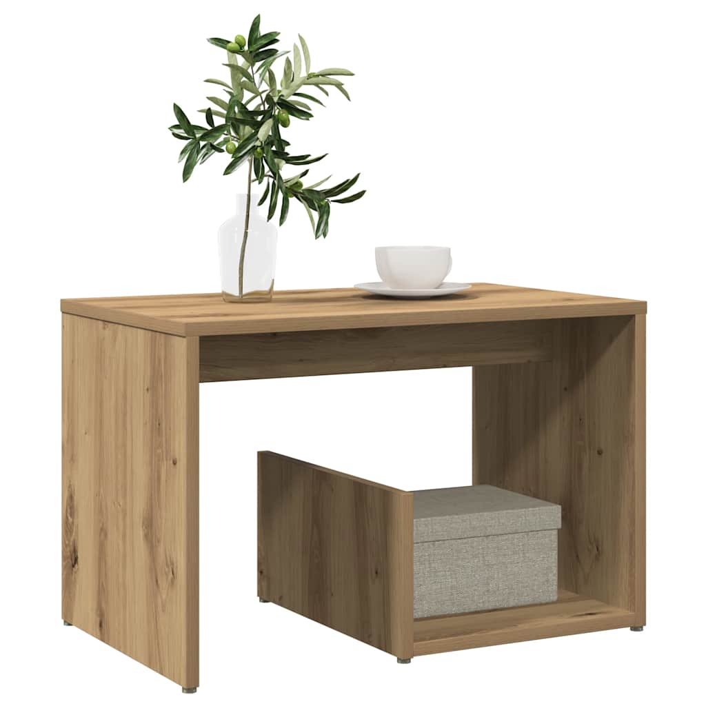 Table d'appoint chêne artisanal 59x36x38 cm bois d'ingénierie - XIOS
