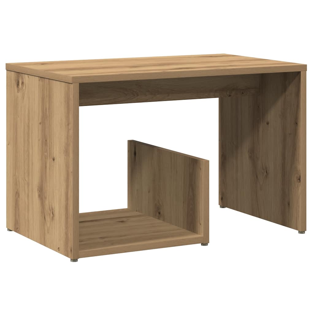 Table d'appoint chêne artisanal 59x36x38 cm bois d'ingénierie - XIOS