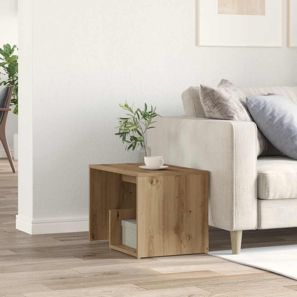 Table d'appoint chêne artisanal 59x36x38 cm bois d'ingénierie - XIOS