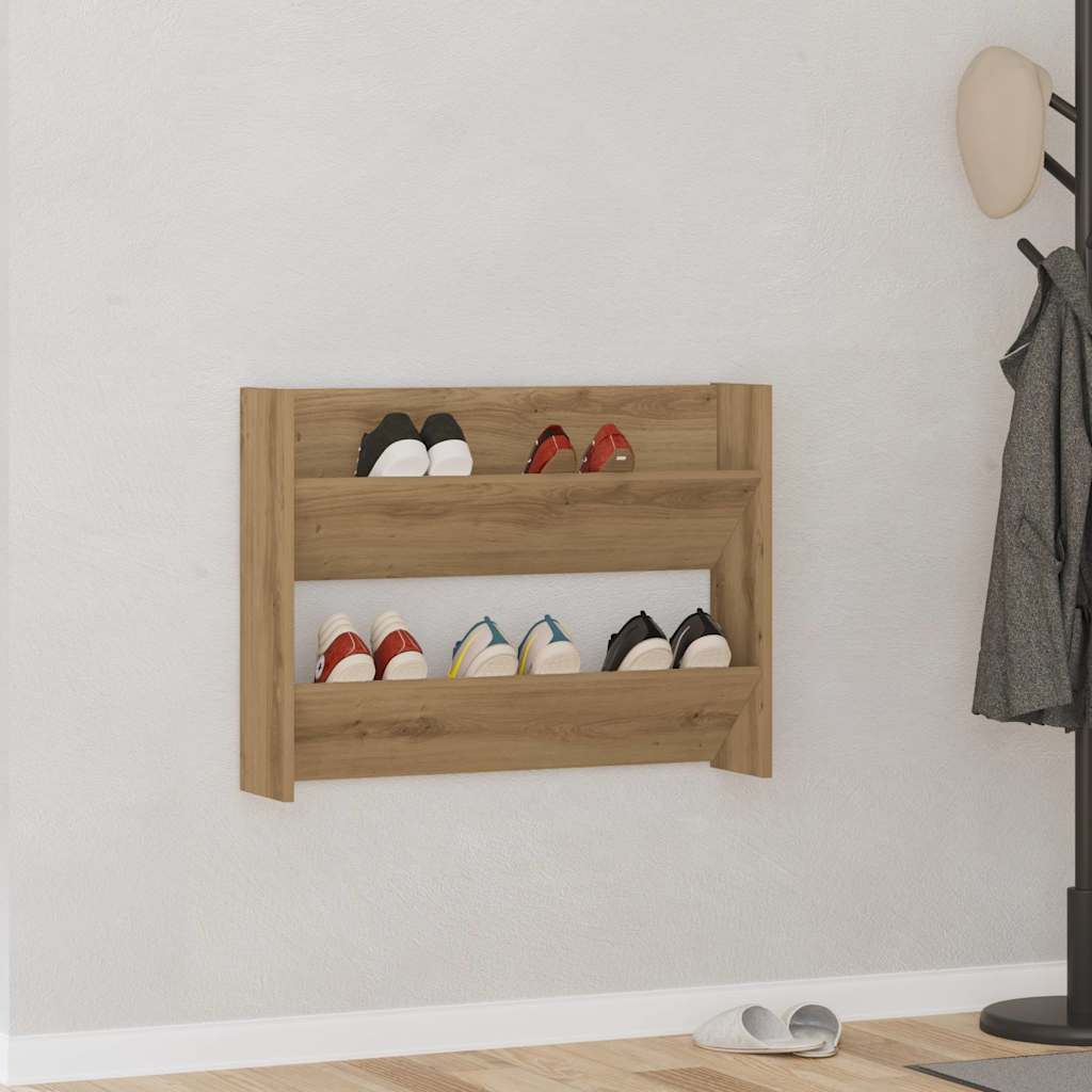 Armoire à chaussures murale chêne artisanal bois d'ingénierie - XIOS