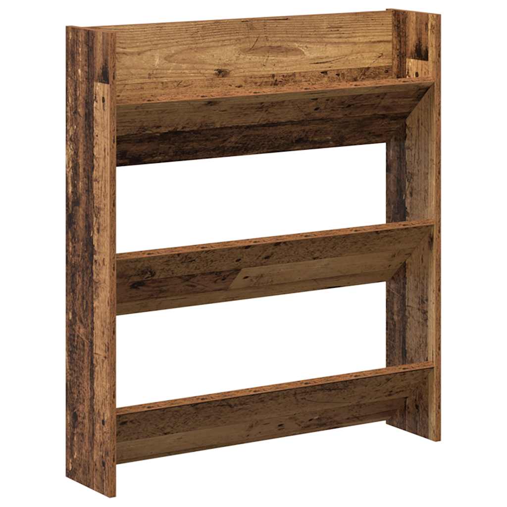 Armoire à chaussures murale vieux bois 80x18x90 cm - XIOS
