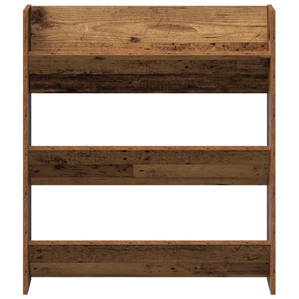 Armoire à chaussures murale vieux bois 80x18x90 cm - XIOS
