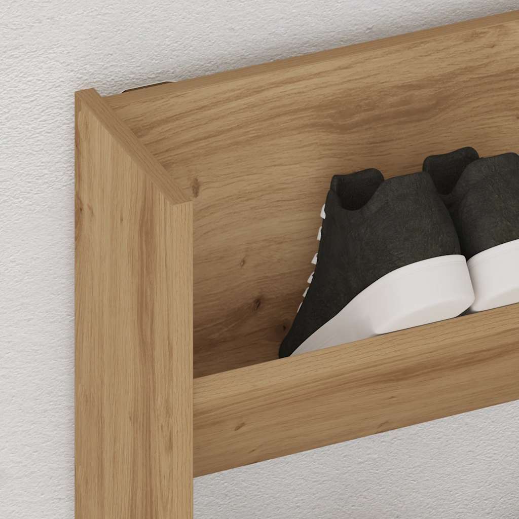 Armoire à chaussures murale chêne artisanal bois d'ingénierie - XIOS