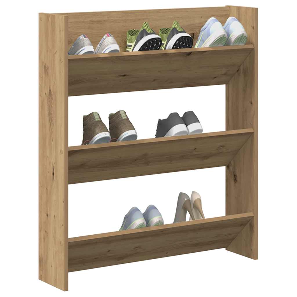 Armoire à chaussures murale chêne artisanal bois d'ingénierie - XIOS