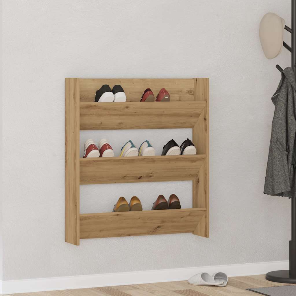 Armoire à chaussures murale chêne artisanal bois d'ingénierie - XIOS