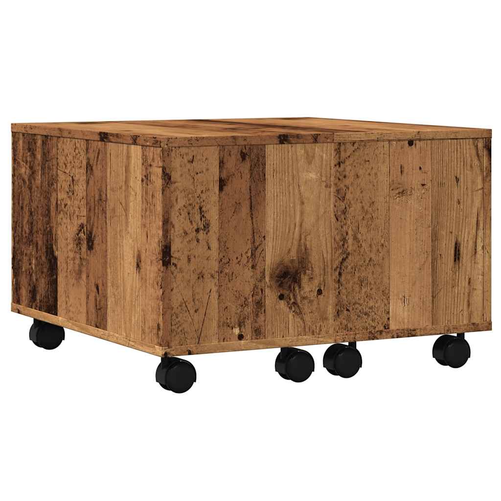 Table basse vieux bois 60x60x38 cm bois d'ingénierie - XIOS