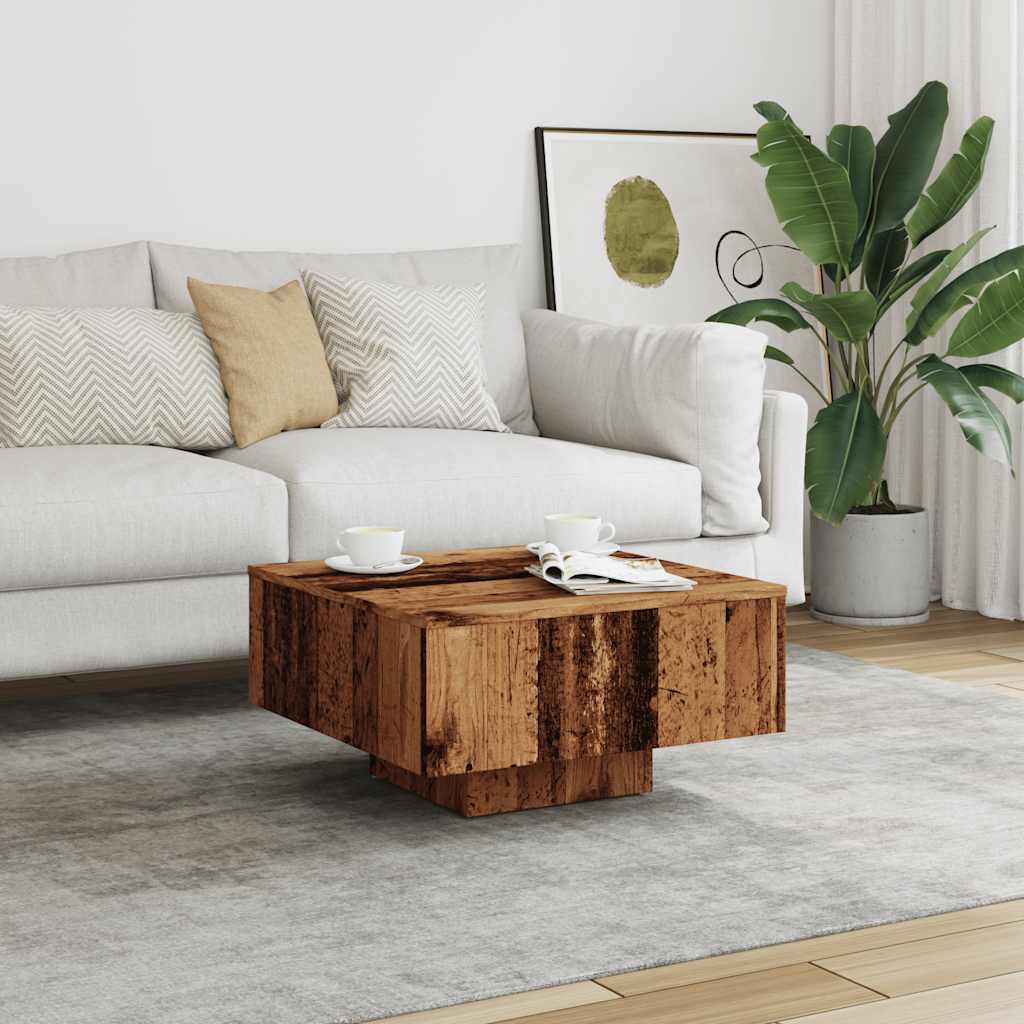 Table basse vieux bois 60x60x31,5 cm bois d'ingénierie - XIOS