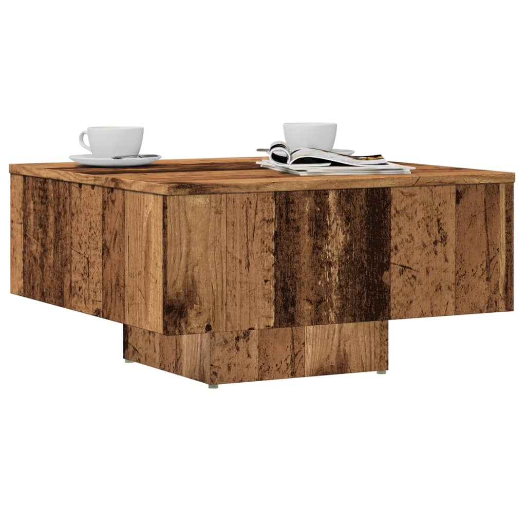 Table basse vieux bois 60x60x31,5 cm bois d'ingénierie - XIOS