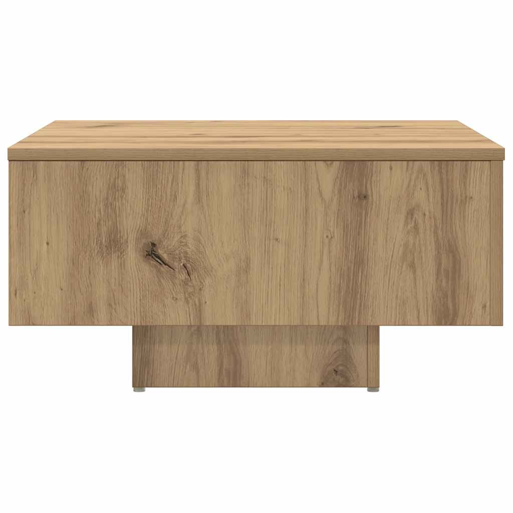 Table basse chêne artisanal 60x60x31,5 cm bois d'ingénierie - XIOS
