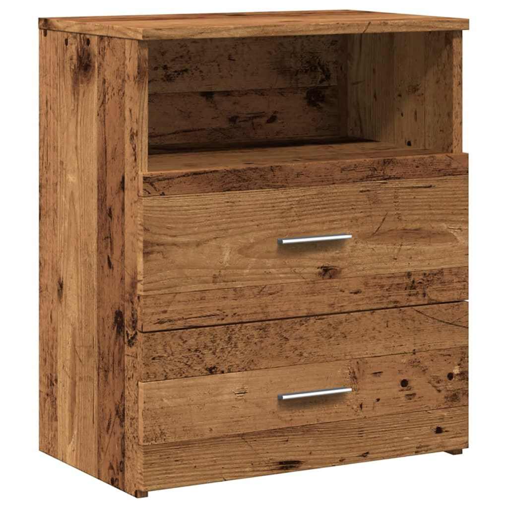Table de chevet vieux bois 50x32x60 cm bois d'ingénierie - XIOS