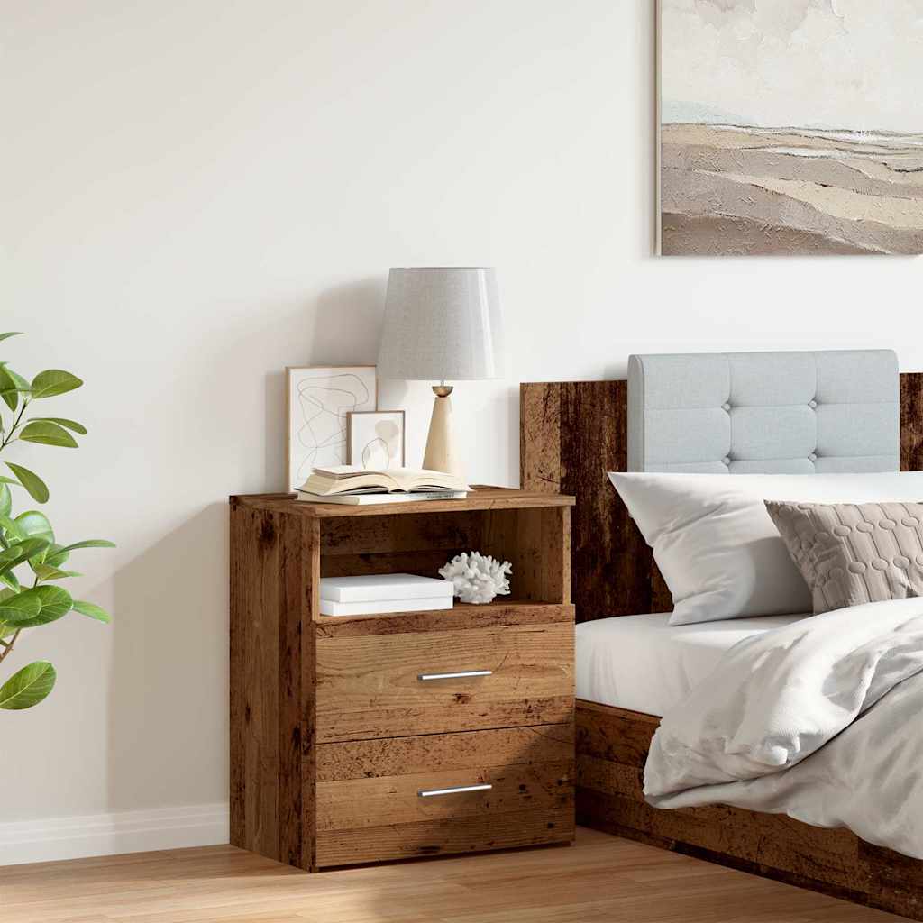 Table de chevet vieux bois 50x32x60 cm bois d'ingénierie - XIOS
